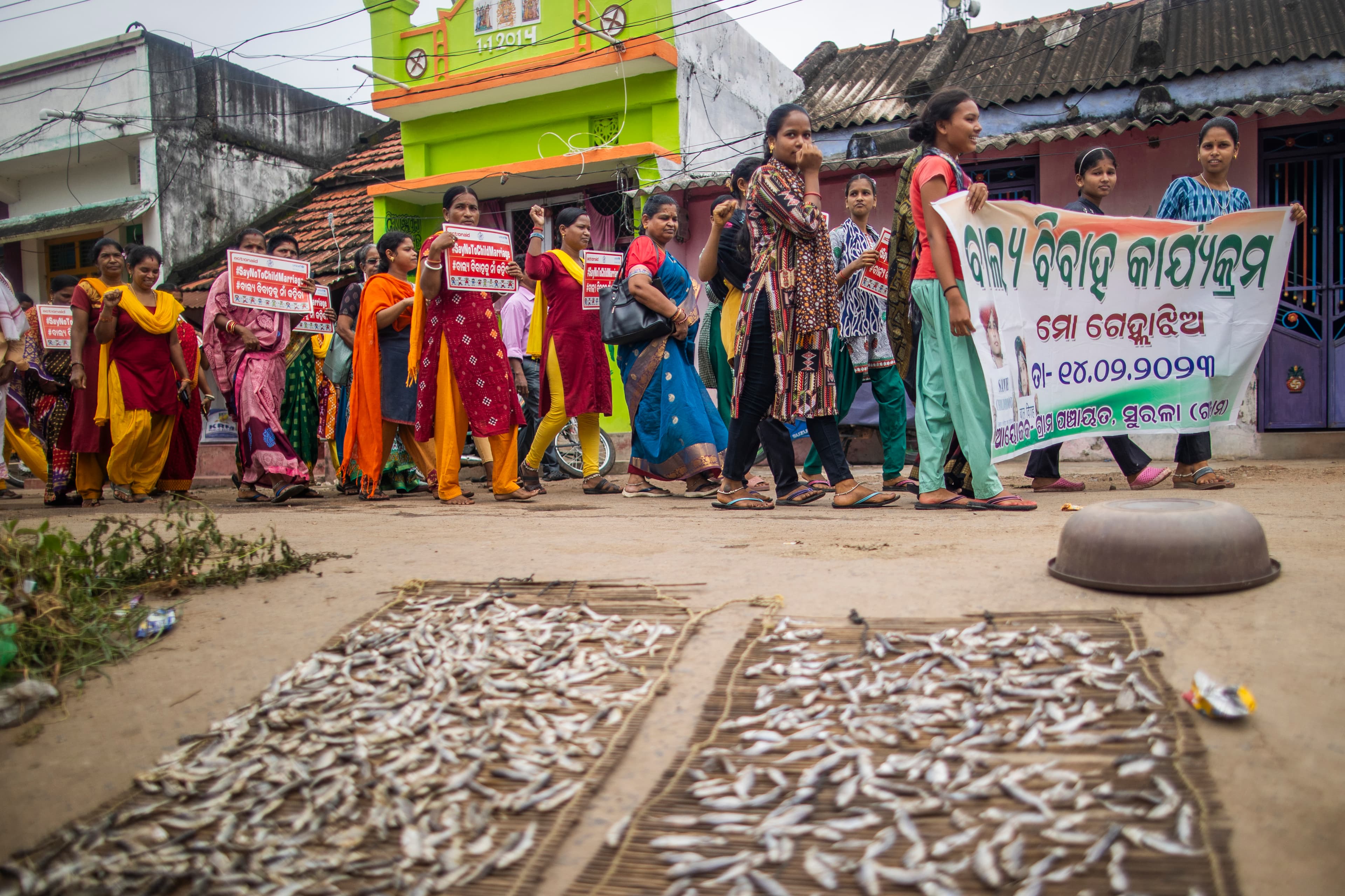 Manifestation mot barnäktenskap - Indien 2024